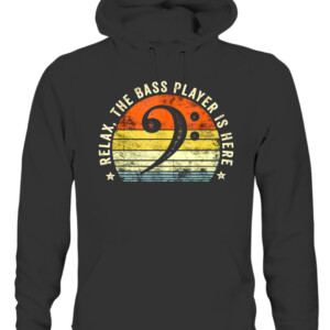 Relax The Bass Player Is Here Bassist Gifts Music Guitar T Shirt CAUH black front.jpg
