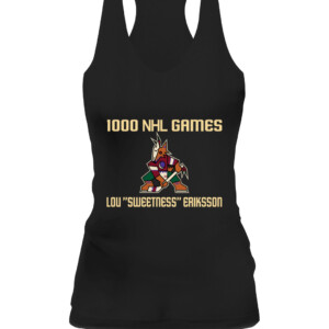 1000 NHL GAMES LOU SWEETNESS ERIKSSON SHIRT Loui Eriksson Arizona Coyotes CAWT black front.jpg