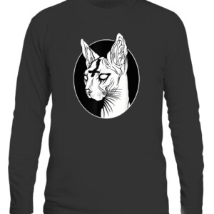 Occult Black Metal Sphynx Cat I Goth and Death Metal Graphic T Shirt