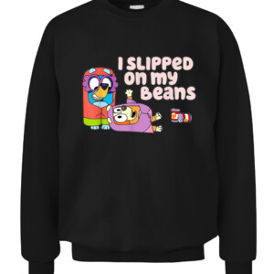 I Slipped On My Beans T Shirt CACS black front.jpg