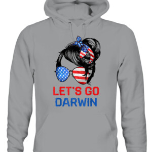 Let's Go Darwin Shirt Women Girl Lets Go USA Flag Messy Bun T Shirt CAUH sport grey front.jpg