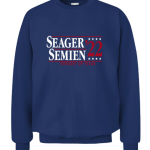 SEAGER SEMIEN '22 STRAIGHT UP TEXAS SHIRT Corey Seager Marcus Semien Texas Rangers CACS navy front.jpg