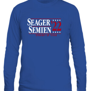 SEAGER SEMIEN '22 STRAIGHT UP TEXAS SHIRT Corey Seager Marcus Semien Texas Rangers CALS royal front.jpg