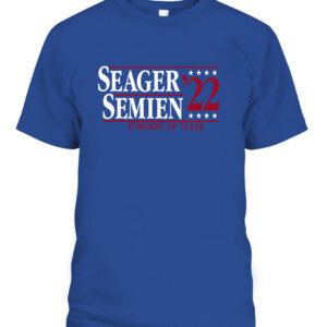 SEAGER SEMIEN '22 STRAIGHT UP TEXAS SHIRT Corey Seager Marcus Semien Texas Rangers CAPT royal front.jpg