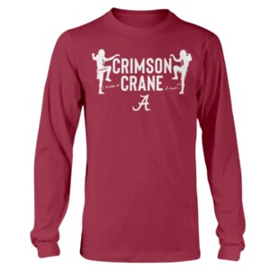 CRIMSON CRANE SHIRT JAMESON WILLIAMS JOHN METCHIE III Alabama Crimson Tide Longsleeve