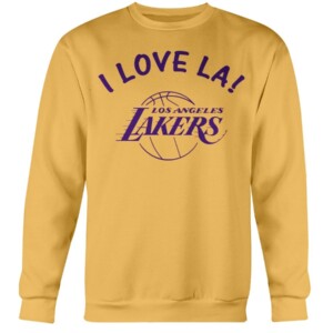 LAKERS I LOVE LA SHIRT LOS ANGELES LAKERS 22 Years of Lakers History Crewneck