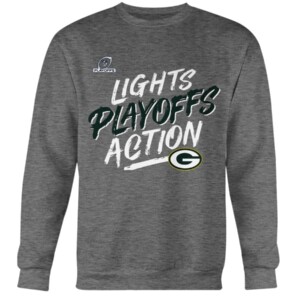 LIGHT PLAYOFF ACTION T Shirt Green Bay Packers 2021 NFC North Division Champions Crewneck