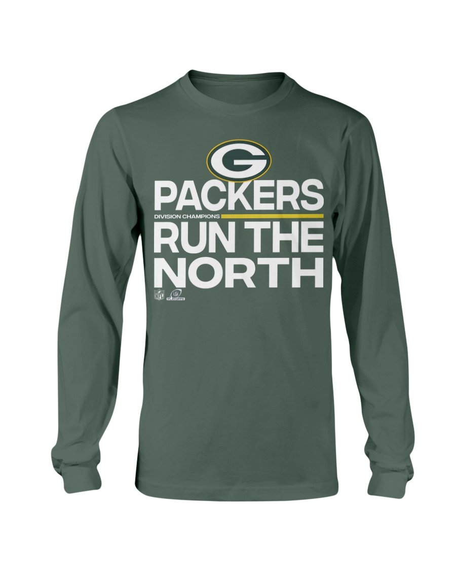 PACKERS RUN THE NORTH SHIRT 2021 NFC North Division Champions Green Bay Packers Longsleeve PACKERS RUN THE NORTH SHIRT 2021 NFC North Division Champions Green Bay Packers Longsleeve