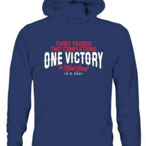 THE WIND BOWL SHIRT THREE PASSES TWO COMPLETIONS ONE VICTORY THE WIND BOWL SHIRT New England Patriots CAUH navy front.jpg