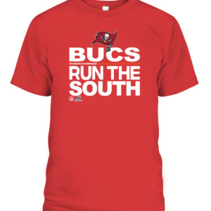 BUCS RUN THE SOUTH SHIRT 2021 NFC South Division Champions Tampa Bay Buccaneers CABT red front.jpg