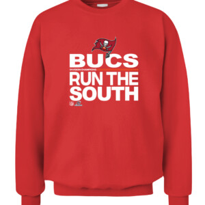 BUCS RUN THE SOUTH SHIRT 2021 NFC South Division Champions Tampa Bay Buccaneers CACS red front.jpg