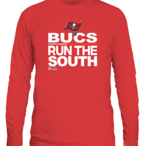 BUCS RUN THE SOUTH SHIRT 2021 NFC South Division Champions Tampa Bay Buccaneers CALS red front.jpg