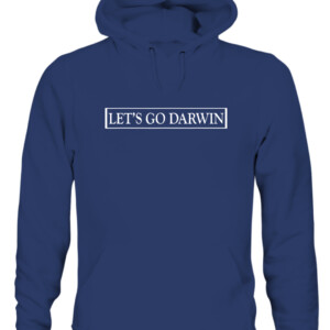 Lets Go Darwin Funny Trendy Sarcastic Men Let’s Go Darwin T Shirt CAUH navy front.jpg