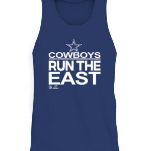 COWBOYS RUN THE EAST SHIRT 2021 NFC East Division Champions Dallas Cowboys CATT navy front.jpg