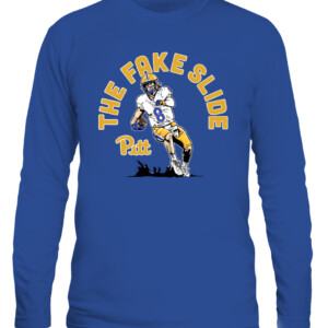 THE FAKE SLIDE SHIRT Kenny Pickett Pittsburgh Panthers CALS royal front.jpg