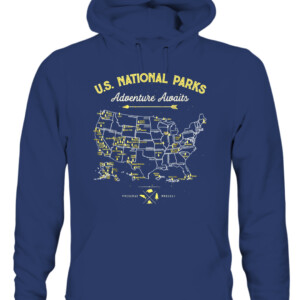 62 National Parks Map Gifts US Park Vintage Camping Hiking T Shirt All 62 National Parks Co CAUH navy front.jpg