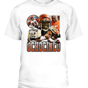 Chad Johnson OCHOCINCO SHIRT Tee Higgins Cincinnati Bengals CAPT white front.jpg