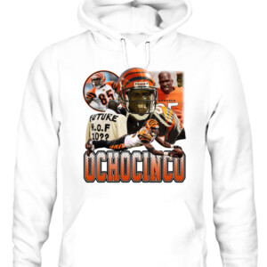 Chad Johnson OCHOCINCO SHIRT Tee Higgins Cincinnati Bengals CAUH white front.jpg