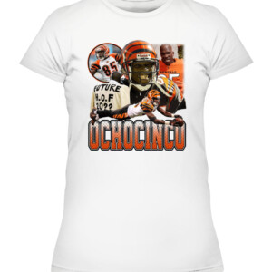Chad Johnson OCHOCINCO SHIRT Tee Higgins Cincinnati Bengals CAWTS white front.jpg