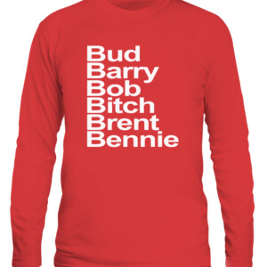 Bub & Barry & Bod & Bitch & Brent & Bennie Shirt 4 LEGENDS Brad Aoki Brett Neilon Bennie Wylie USC Trojans CALS red front.jpg