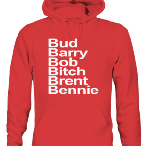 Bub & Barry & Bod & Bitch & Brent & Bennie Shirt 4 LEGENDS Brad Aoki Brett Neilon Bennie Wylie USC Trojans CAUH red front.jpg