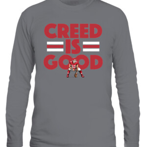 CREED IS GOOD SHIRT CREED HUMPHREY Kansas City Chiefs CALS graphite heather front.jpg