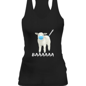 BAAAAA Sheep or sheeple anti vaccine or vax and facemask Essential T Shirt Anti Joe Biden CAWT black front.jpg