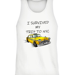 I Survived My Trip to NYC T Shirt Funny Taxi Driver CATT white front.jpg