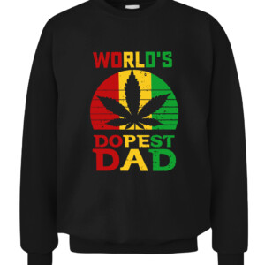 Weed World's Dopest Dad T Shirt Funny Leaf Fashion Shirt CACS black front.jpg