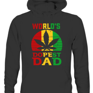 Weed World's Dopest Dad T Shirt Funny Leaf Fashion Shirt CAUH black front.jpg