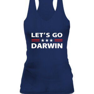 Lets Go Darwin Shirt Funny Sarcastic men Let’s Go Darwin T Shirt CAWT navy front.jpg