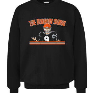 THE JOE BURROW SHRUG SHIRT Joe Burrow Cincinnati Bengals CACS black front.jpg