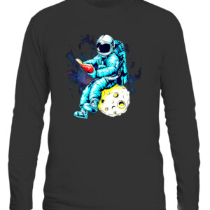 Astronaut Reading Book in Space T Shirt CALS black front.jpg