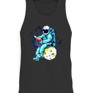 Astronaut Reading Book in Space T Shirt CATT black front.jpg