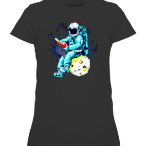 Astronaut Reading Book in Space T Shirt CAWTS black front.jpg
