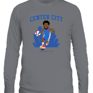 CENTER CITY PHILADELPHIA SHIRT Joel Embiid Philadelphia 76ers CALS graphite heather front.jpg