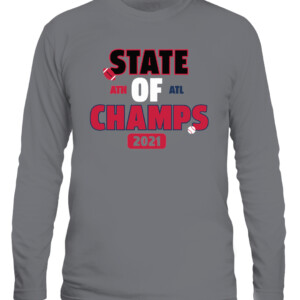 STATE OF CHAMPS SHIRT Georgia Bulldogs Atlanta Braves CAPT sport grey front.jpg