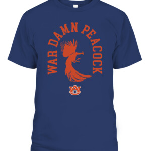 WAR DAMN PEACOCK SHIRT Auburn Tigers CAPT navy front.jpg