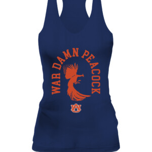 WAR DAMN PEACOCK SHIRT Auburn Tigers CAWT navy front.jpg