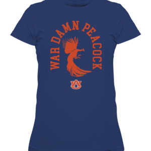 WAR DAMN PEACOCK SHIRT Auburn Tigers CAWTS navy front.jpg