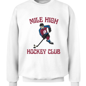 MILE HIGH HOCKEY CLUB SHIRT Skelton #8 Colorado Avalanche Cale Makar CACS white front.jpg