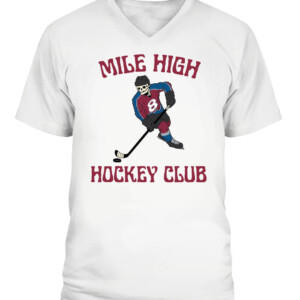 MILE HIGH HOCKEY CLUB SHIRT Skelton #8 Colorado Avalanche Cale Makar CAVN white front.jpg