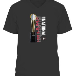 Georgia Bulldogs College Football Playoff 2021 National Champions Trophy Shirt CAVN black front.jpg