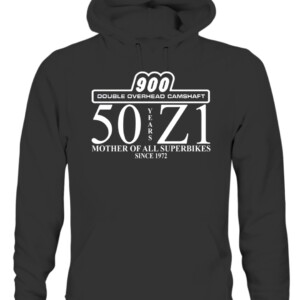 50 Years of Kawasaki 71 Motorcycles Anniversary T Shirt CAUH black front.jpg