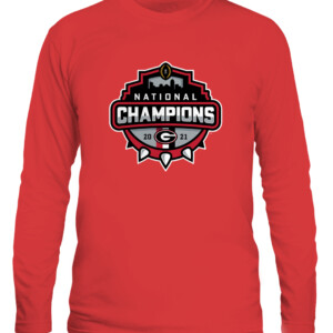 Georgia Bulldogs College Football Playoff 2021 National Champions Official Logo Shirt CALS red front.jpg