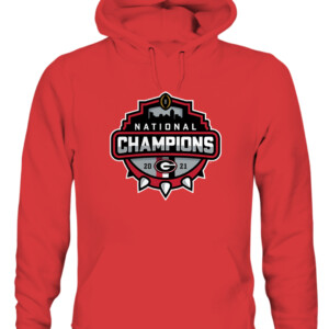 Georgia Bulldogs College Football Playoff 2021 National Champions Official Logo Shirt CAUH red front.jpg