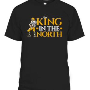 AARON RODGERS KING IN THE NORTH SHIRT AARON RODGERS Green Bay Packers CABT black front.jpg