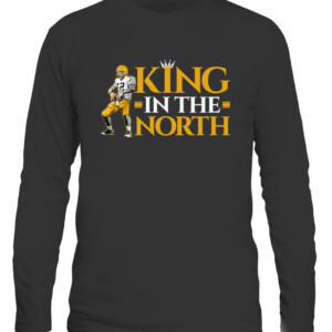 AARON RODGERS KING IN THE NORTH SHIRT AARON RODGERS Green Bay Packers CALS black front.jpg