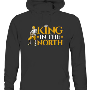 AARON RODGERS KING IN THE NORTH SHIRT AARON RODGERS Green Bay Packers CAUH black front.jpg