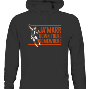 JA'MARR DOWN THERE SOMEWHERE SHIRT Joe Burrow Cincinnati Bengals CAUH black front.jpg